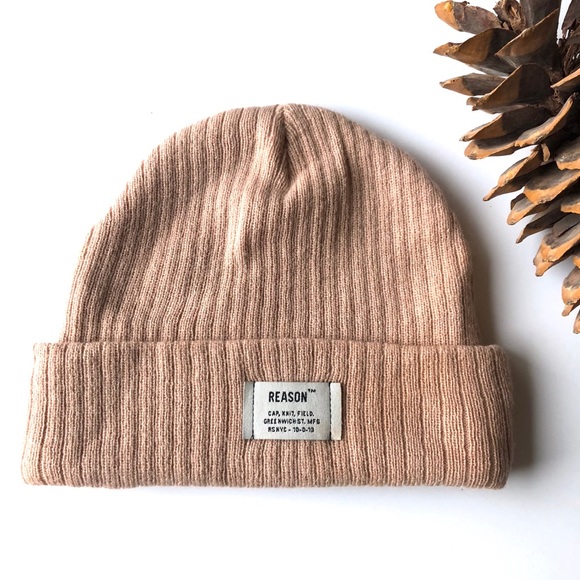Reason Accessories - Reason blush pink knit beanie
